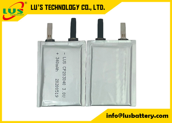 340mah Lithium Polymer Battery 3V Prismatic Limno2 Batteires CP203040 For Medical Devices