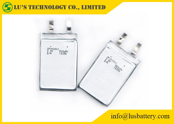 Customized Terminals 3.0v 900mah Thin Lithium Battery CP352540 For Civilian Field