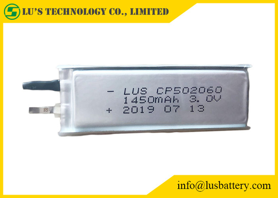 3.0 Volt Flexible Limno2 Battery Non Pollution 1450mAh Non Rechargeable Cell