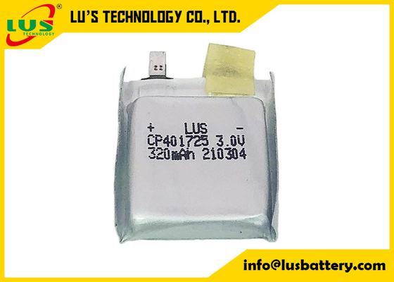 CP401725 Thin Battery For Trackable Smart Label 3.0 Volt 320 Mah Flexible Lithium Manganese