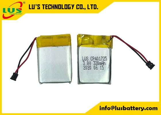 Smart Card Lithium Ion Battery CP401725 3v 320mah Limno2 Material