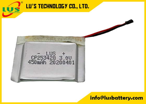 Flat Thin CP253428 With Connector 3 Volt 450mah Lithium Ion Non Rechargeable Cell