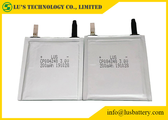 Flexible Packaging Lithium Manganese Battery 3.0v 200mah CP084248 For Trackable Smart Label