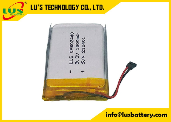 CP502440 3.0V Primary Lithium Battery Ultrathin Soft 1200mah CP502440 Lithium Pouch Cell