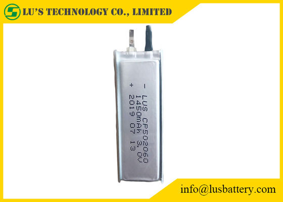 3V 1450mAh Ultra Thin Lithium Battery CP502060 Limno2 Thin Batteries