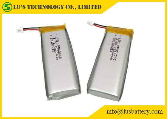 3.0V 2300mAh CP802060 Disposable Flexible Lithium Battery With Wires Connector
