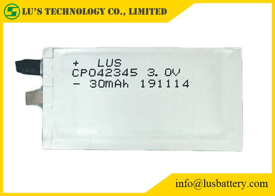 Flexible LiMnO2 Ultra Thin Cell Cp042345 3 Volt 35mAh For IOT RFID