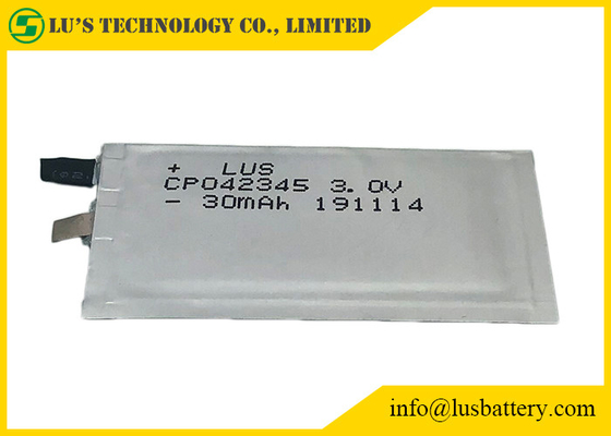 3V 30mAh Primary Li Battery RFID Ultra Thin CP042345 UL1642 For Credit Card