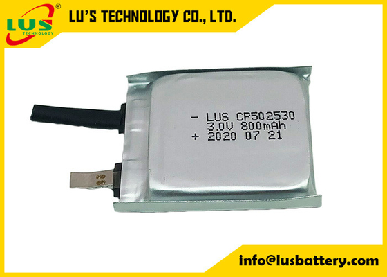 3.0V Li MnO2 Ultra Thin Batteries CP502530 800mAh Primary Polymer Battery LP502530