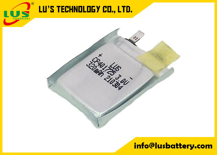 CP401725 Thin Battery For Trackable Smart Label 3.0 Volt 320 Mah Flexible Lithium Manganese