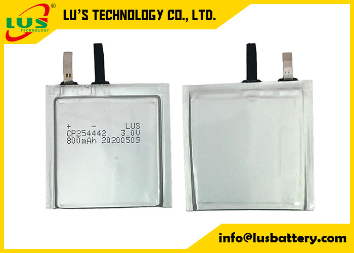 Ultra Thin 3.0V LiMnO2 Battery CP254442 800mah Lipo Battery For RFID Lock Device