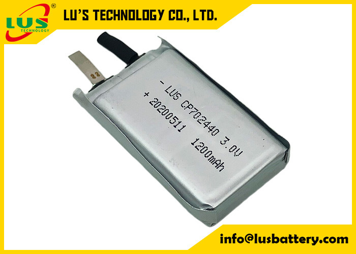 CP702440 LiMnO2 Battery Ultra Thin Cell 3.0V 1500mAh For Portable Listening Device