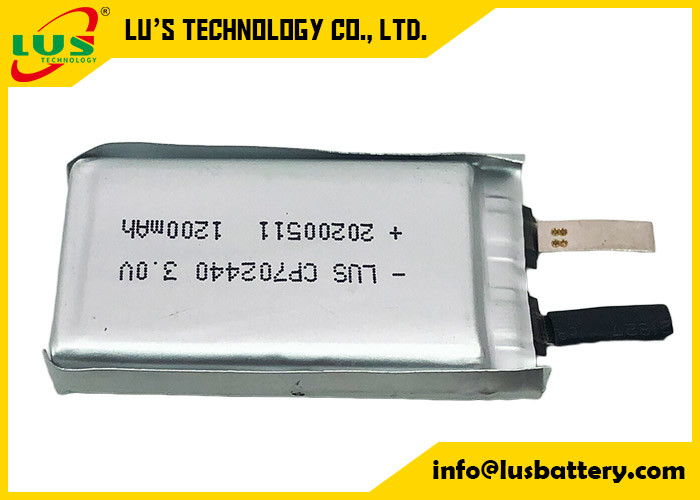 CP702440 LiMnO2 Battery Ultra Thin Cell 3.0V 1500mAh For Portable Listening Device