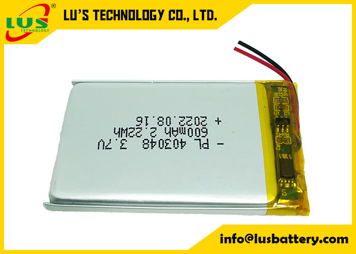 LP403048 3.7V Flexible Li Polymer Battery 600mah PCBA Protection Board For Portable Device