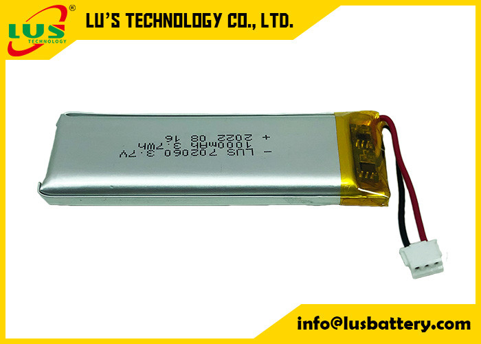 LP702060 Li Ion Polymer Rechargeable Battery 3.7V 1 Ah With PCM For Smart Design