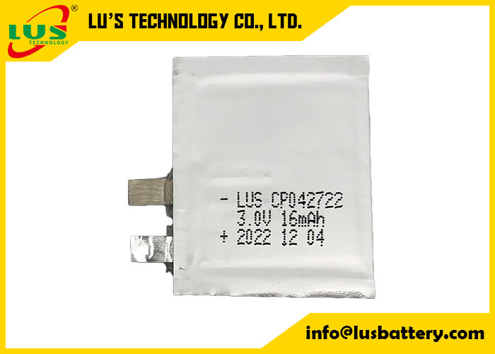 Soft Packed Li MnO2 Battery 16mah Paper Thin Battery 3.0 Volt CP042722 CP042922 CP042822