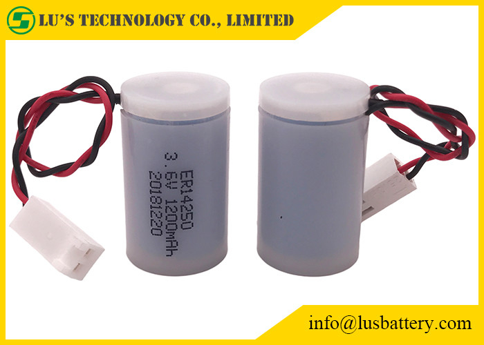 Disposable ER14250 Lithium Battery 3.6 V 1200mA 1/2AA Size Plastic Case For Water Meters
