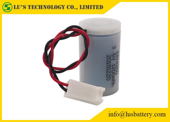 Disposable ER14250 Lithium Battery 3.6 V 1200mA 1/2AA Size Plastic Case For Water Meters