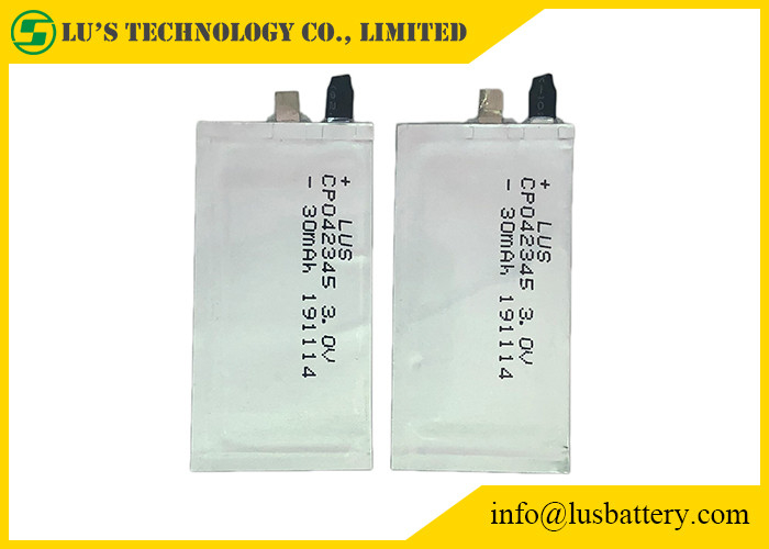 RFID Battery Ultra Thin Cell CP042345 For Smart Cards lithium batteries 3.0v 35mah limno2 battery