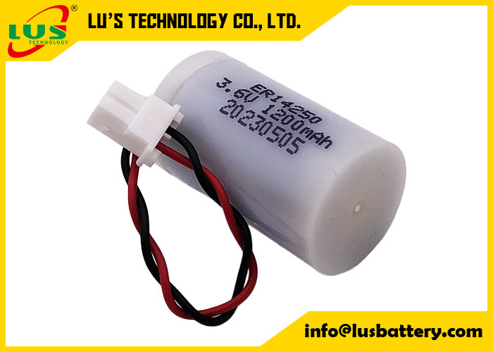 Non-Rechargeable Lithium Thionyl Chloride (Li-SOCl2) Battery ER14250 1/2 AA Size 3.6V 1200mAh With Waterproof Case