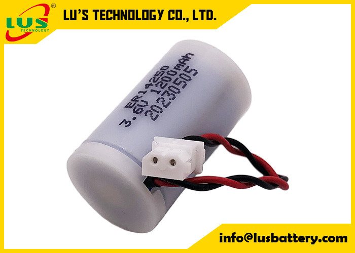 Non-Rechargeable Lithium Thionyl Chloride (Li-SOCl2) Battery ER14250 1/2 AA Size 3.6V 1200mAh With Waterproof Case