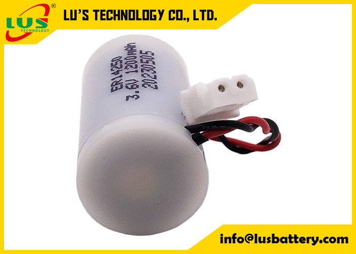 Non-Rechargeable Lithium Thionyl Chloride (Li-SOCl2) Battery ER14250 1/2 AA Size 3.6V 1200mAh With Waterproof Case