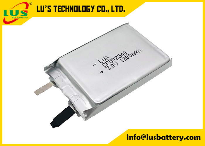 Non-Rechargeable CP502540 Thin Film Li-Ion Battery 3V 1200mAh CF502540 Thin Film Primary Lithium Battery