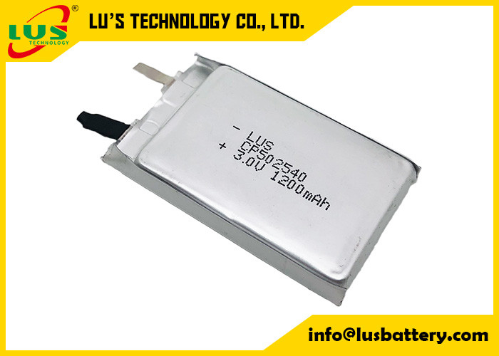 Non-Rechargeable CP502540 Thin Film Li-Ion Battery 3V 1200mAh CF502540 Thin Film Primary Lithium Battery