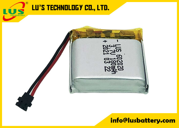 3.7V 180mAh Lipo Polymer Rechargeable Lithium Ion Polymer Battery LP602020 062020 180mAh 3.7V Li Polymer Batteries