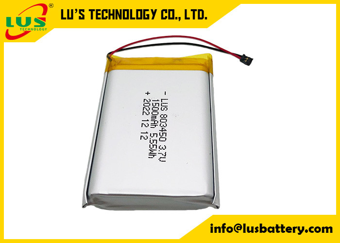 Lithium Polymer Battery 1500mAh 5.55Wh LP803450 1500mAh 3.7V Rechargeable Li-Polymer Battery LP803450