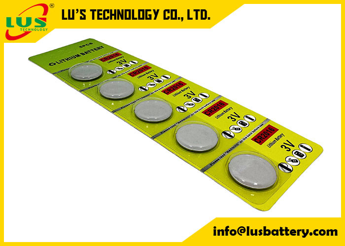 Lithium Button Cell CR2016 Supplies 3V Lithium Coin Cell Battery CR2016 5 Pcs Blistcard Pack
