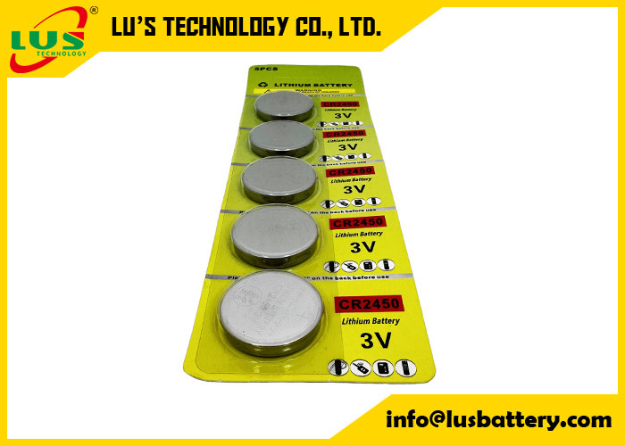 CR2450 Lithium Battery 3v ECR2450 Batteries For ESL Lithium Coin Cell Battery CR2450 In Cell Card (5 PCs Pack)