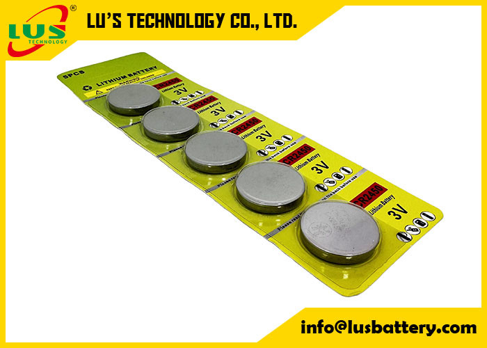 CR2450 Lithium Battery 3v ECR2450 Batteries For ESL Lithium Coin Cell Battery CR2450 In Cell Card (5 PCs Pack)