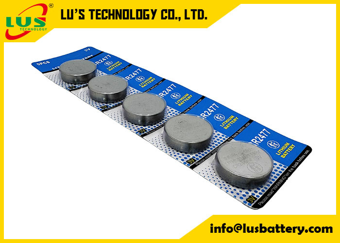CR2477 3V Button Cell Battery 3V 1.1AH CR-2477 BN-CR-2477 1100mah Coin Cell 5-Pack (NR-CR2477)