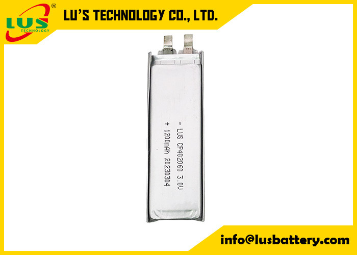 Thin Flexibale Limno2 Battery CP402060 3.0 Volt 1200mah For CMOS Lithium Non-Rechargeable 3V Batteries