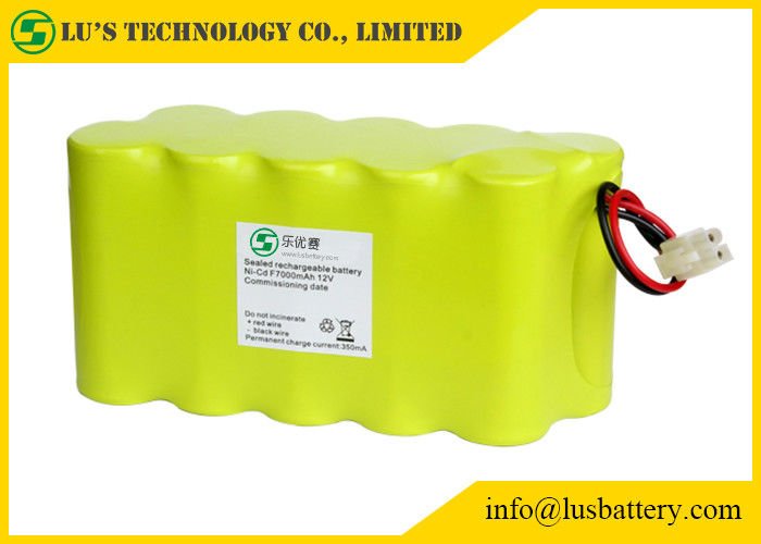 F7000mah NICD 12V Nickel Cadmium Battery Pack For LED Torch / Mining Light