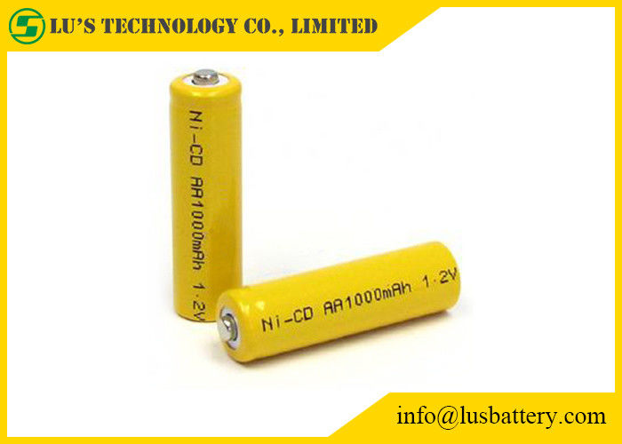 AA 1000mah NICD 1.2V Nickel Cadmium Battery With Tabs OEM / ODM Acceptable