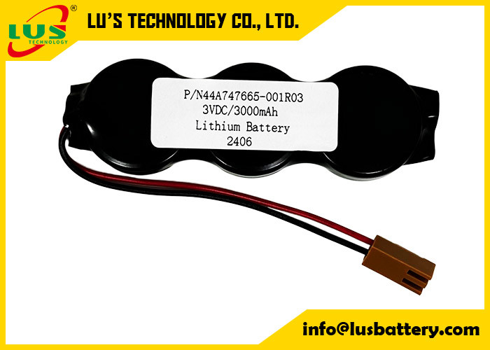 P/N44A747665-001R03 3VDC 3000mah lithium battery CR2477-3P coin cell battery pack OEM