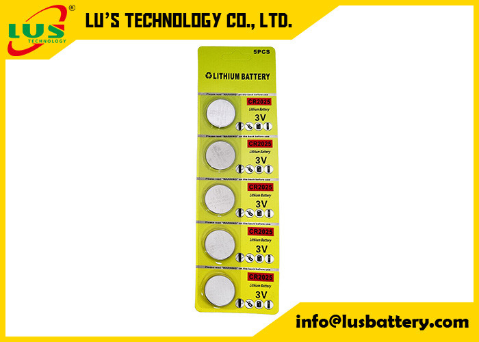 3V Lithium Coin Cell Batteries CR2025 Remote Batteries 5-pack IEC-CR2025 lithium battery