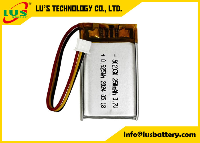3.7v rechargeable battery 502030 Li Polymer Battery LP502030 3.7V 250mAh thin rechargeable cell