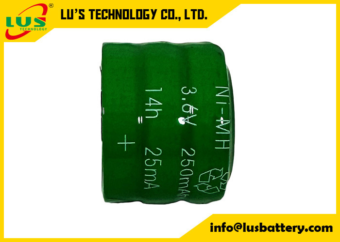 NIMH 3.6V 250mAh Rechargeable Battery Pack 250H Button Cell with Solder Pins OEM/ODM