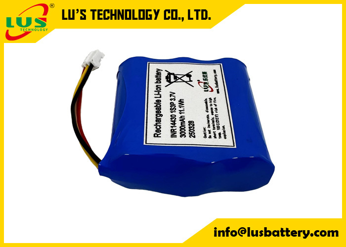 INR14430 3.7V 3000mah Lithium Ion Battery 1S3P rechargeable li-ion battery pack custom