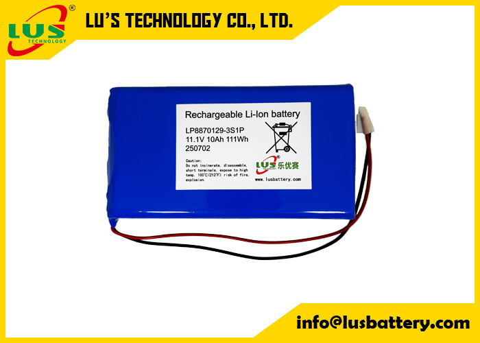 3.7V 10000mAh Lithium Polymer Battery LP8870129 custom 3S1P lipo battery pack 11.1volt 10AH