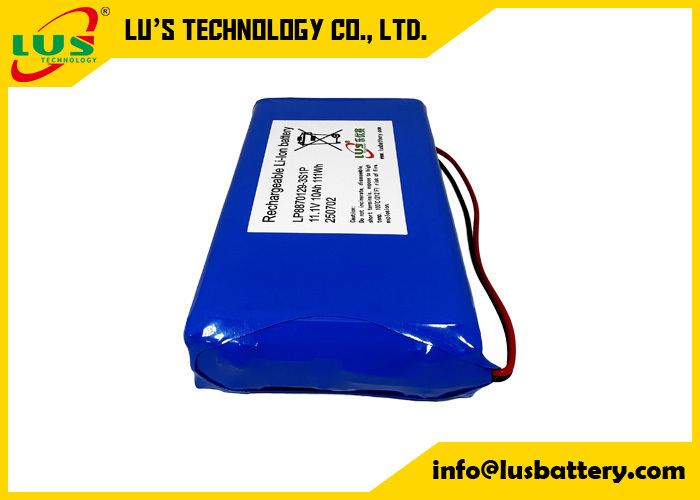 3.7V 10000mAh Lithium Polymer Battery LP8870129 custom 3S1P lipo battery pack 11.1volt 10AH