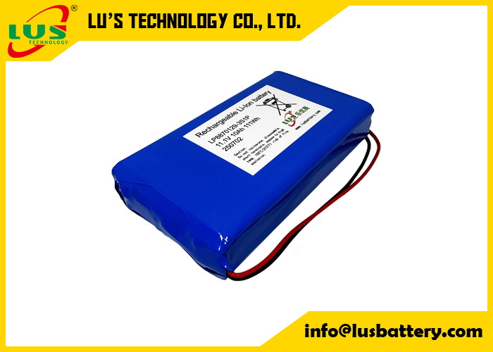 3.7V 10000mAh Lithium Polymer Battery LP8870129 custom 3S1P lipo battery pack 11.1volt 10AH