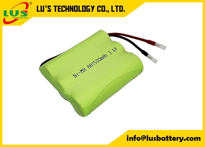 3.6volt 1500mah rechargeable battery AA size NIMH battery pack 3.6V customized