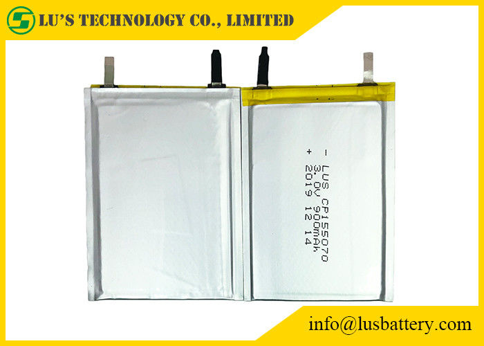 3.0V 900mAh Li-MnO2 Non-Rechargeable Battery Cp155070 Thin Cell Pack 3v Thin Batteries CP155070