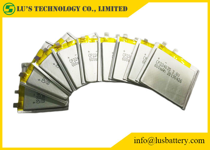 3 Volt Flat Lithium Battery CP224035 600mAh Ultra Thin Cell For Smart Cards