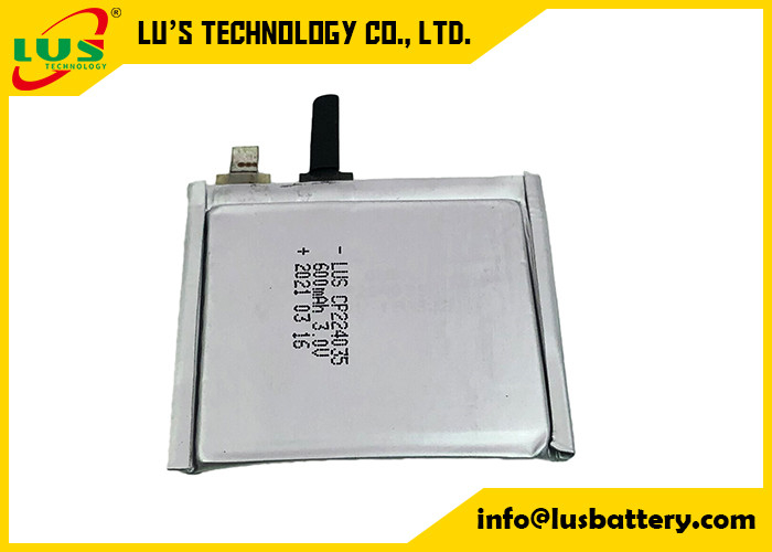 Lithium Manganese Soft Pack Battery 3.0V 600mah CP224035 For Calling Locator